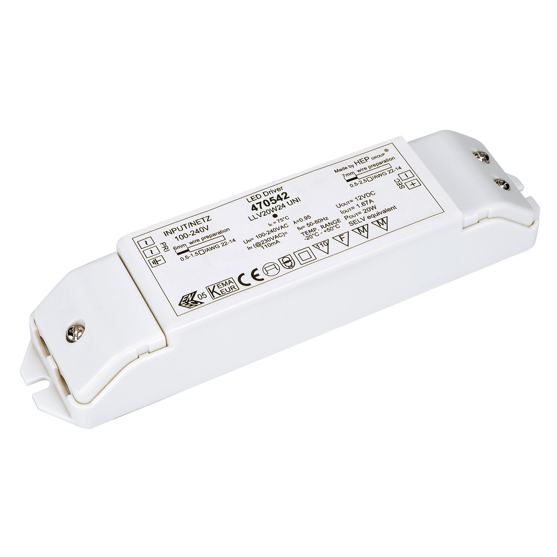 SLV LED Power supply 17x38cm - 20W - 24V - IP20