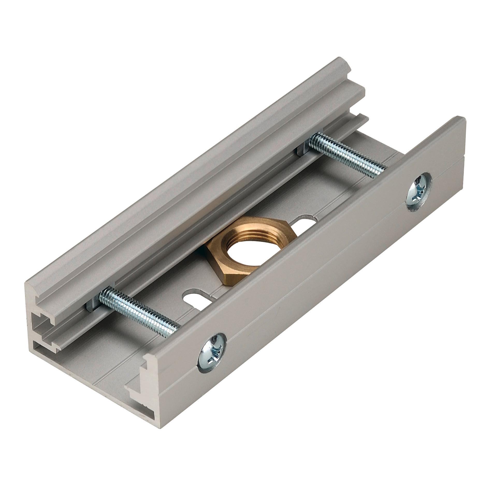 SLV - eutrac system - EUTRACu00ae Joint connector grey - VOEGENVERB 3-FASE RAIL ZILVER - Toebeh. 3 fase