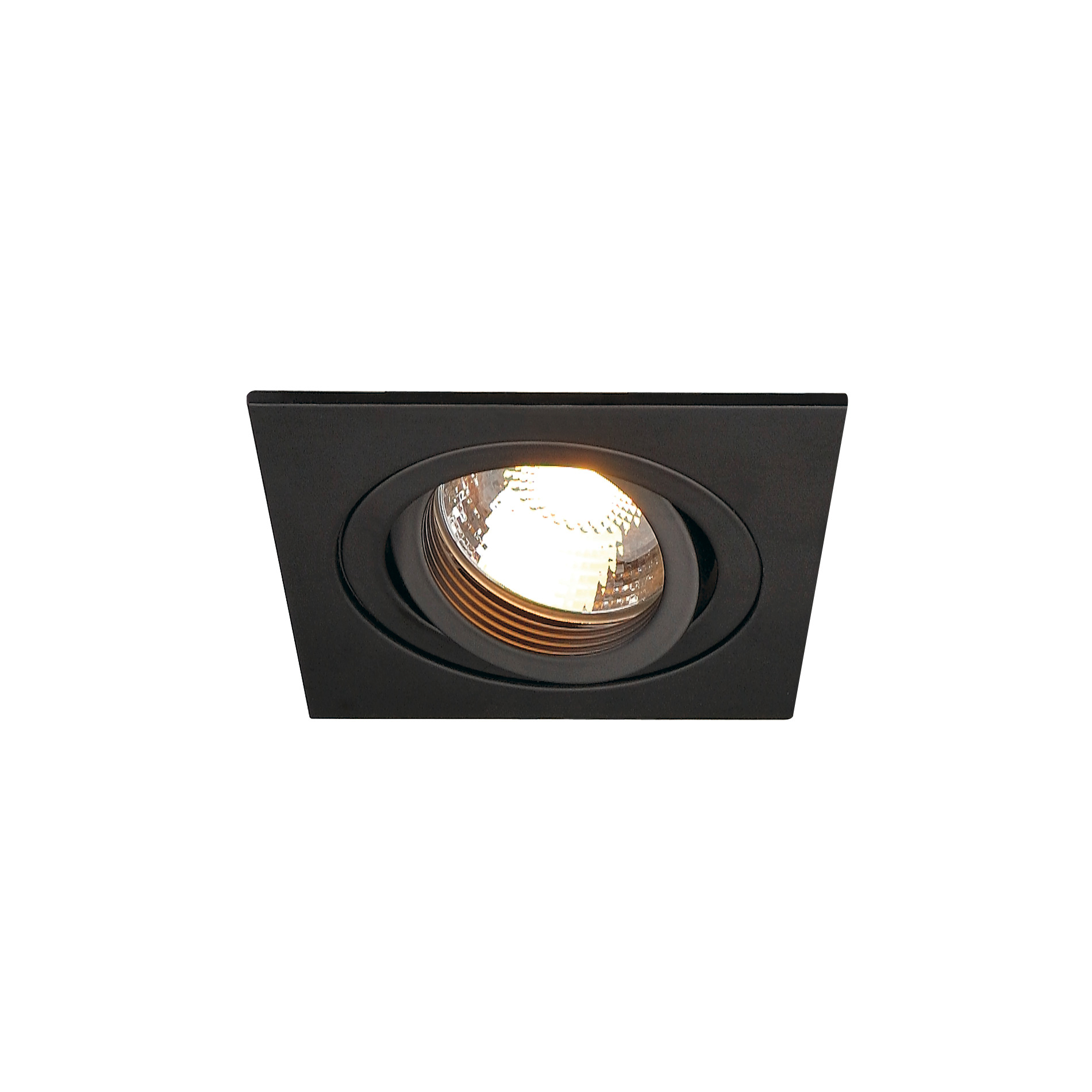 SLV SLV NEW TRIA I GU10 downlight vierkant mat zwart - 50W - IP20
