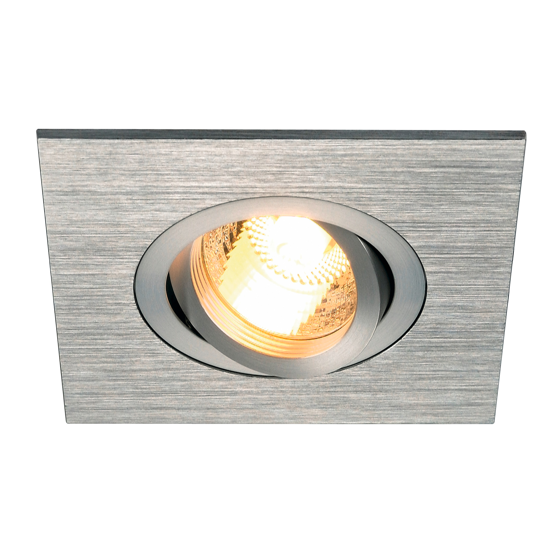 SLV SLV NEW TRIA XL SQUARE GU10 downlight geborsteld aluminium - 11x11cm - 50W - IP20