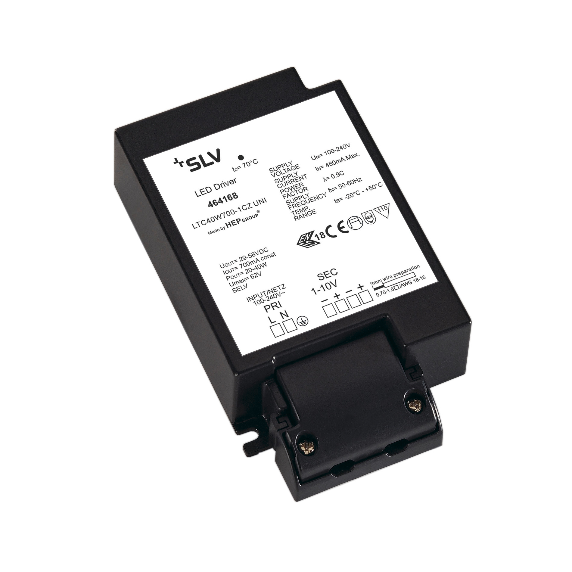 SLV SLV LED Driver 13x75cm - 40W - IP20