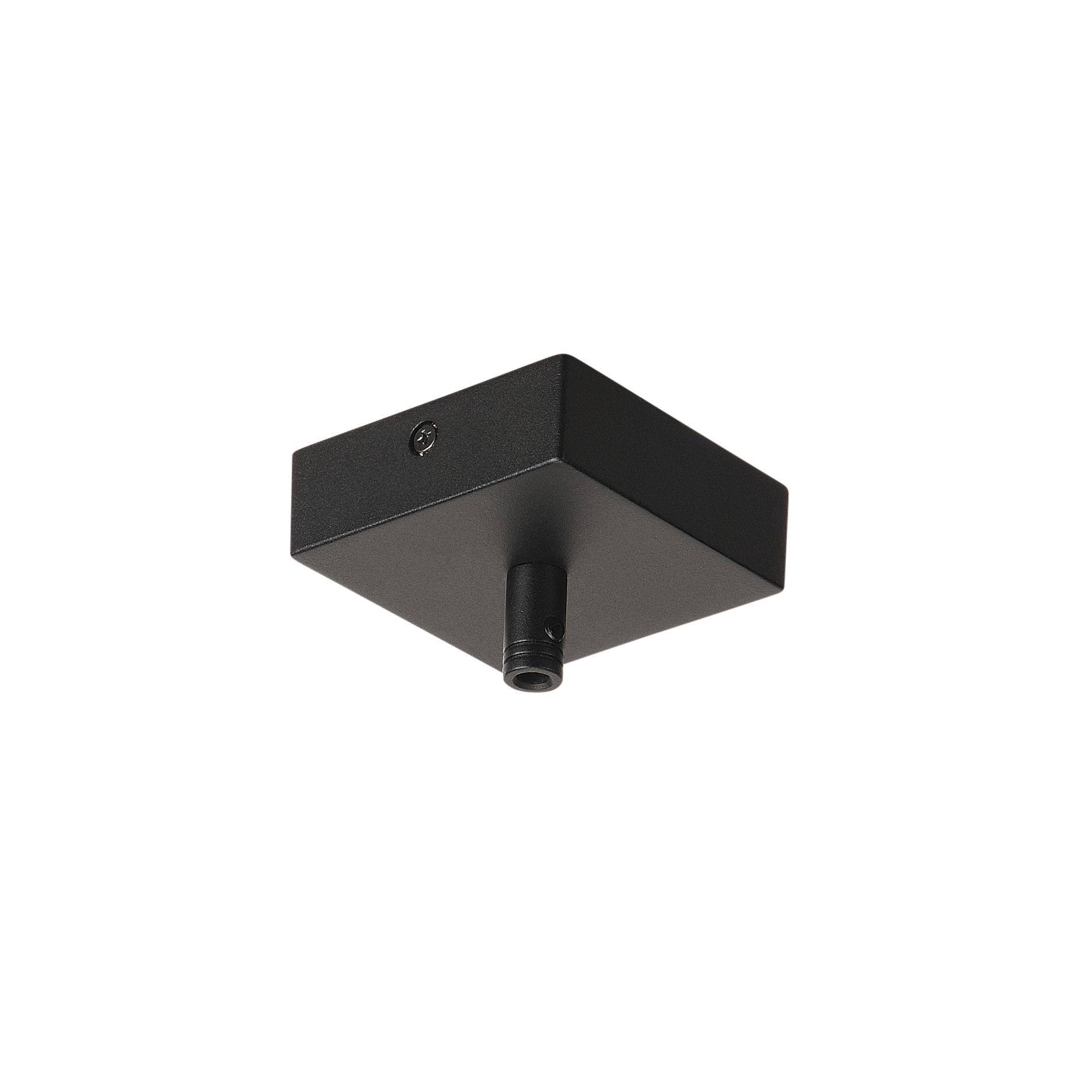 SLV Plafondrozet GLENOS mat zwart 8,5x8,5x2,7cm - met trekontlasting