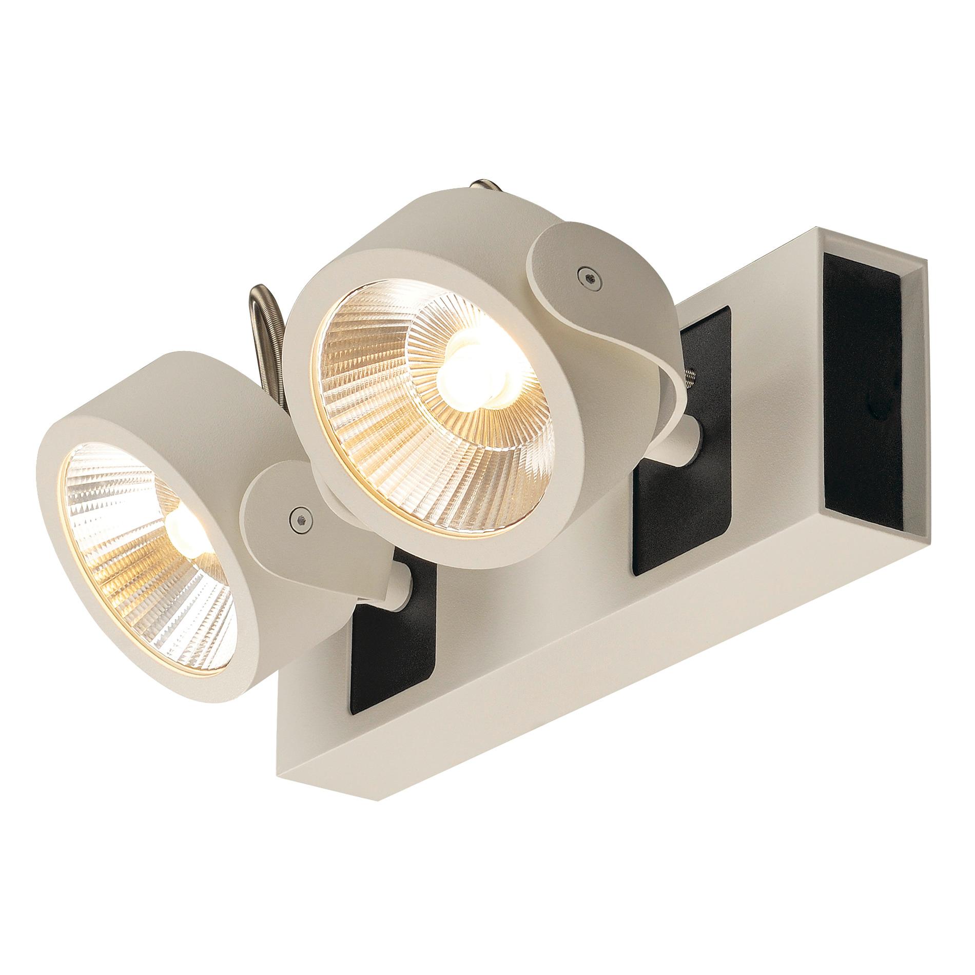 SLV KALU LED 2 wand- en plafondlamp wit/zwart - 2000lm - 31W - 3000K - IP20