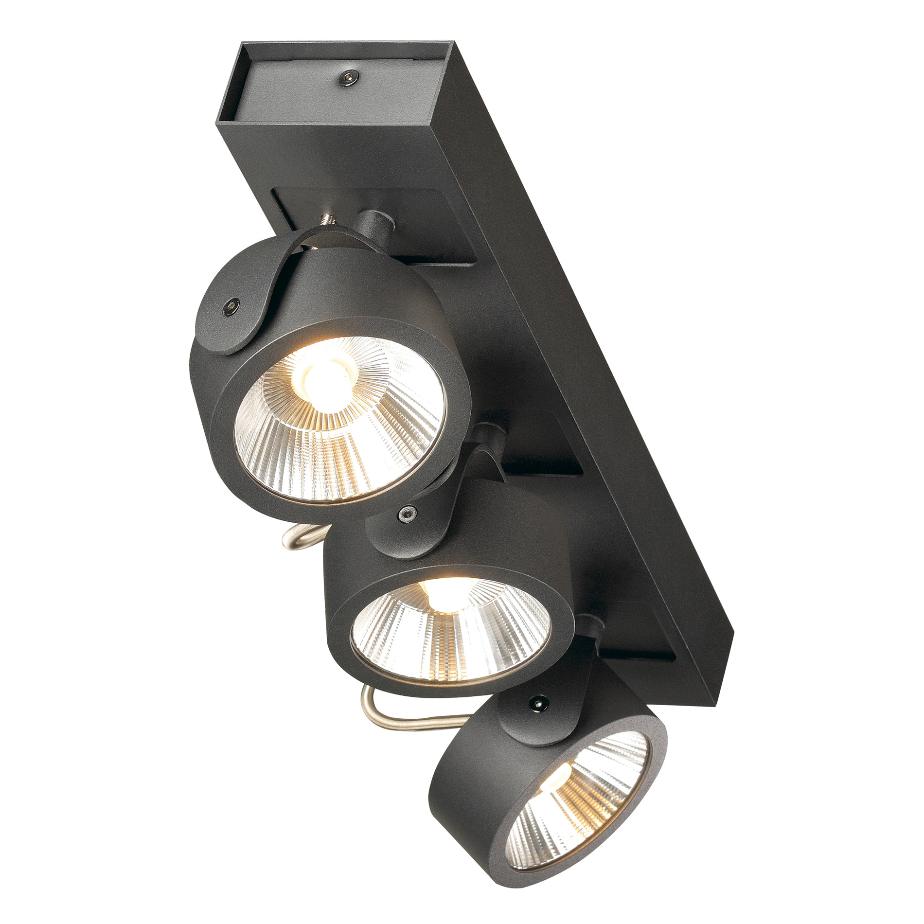 SLV SLV KALU LED 3 wand- en plafondlamp zwart 43x89cm - 3000lm - 47W - 3000K - IP20