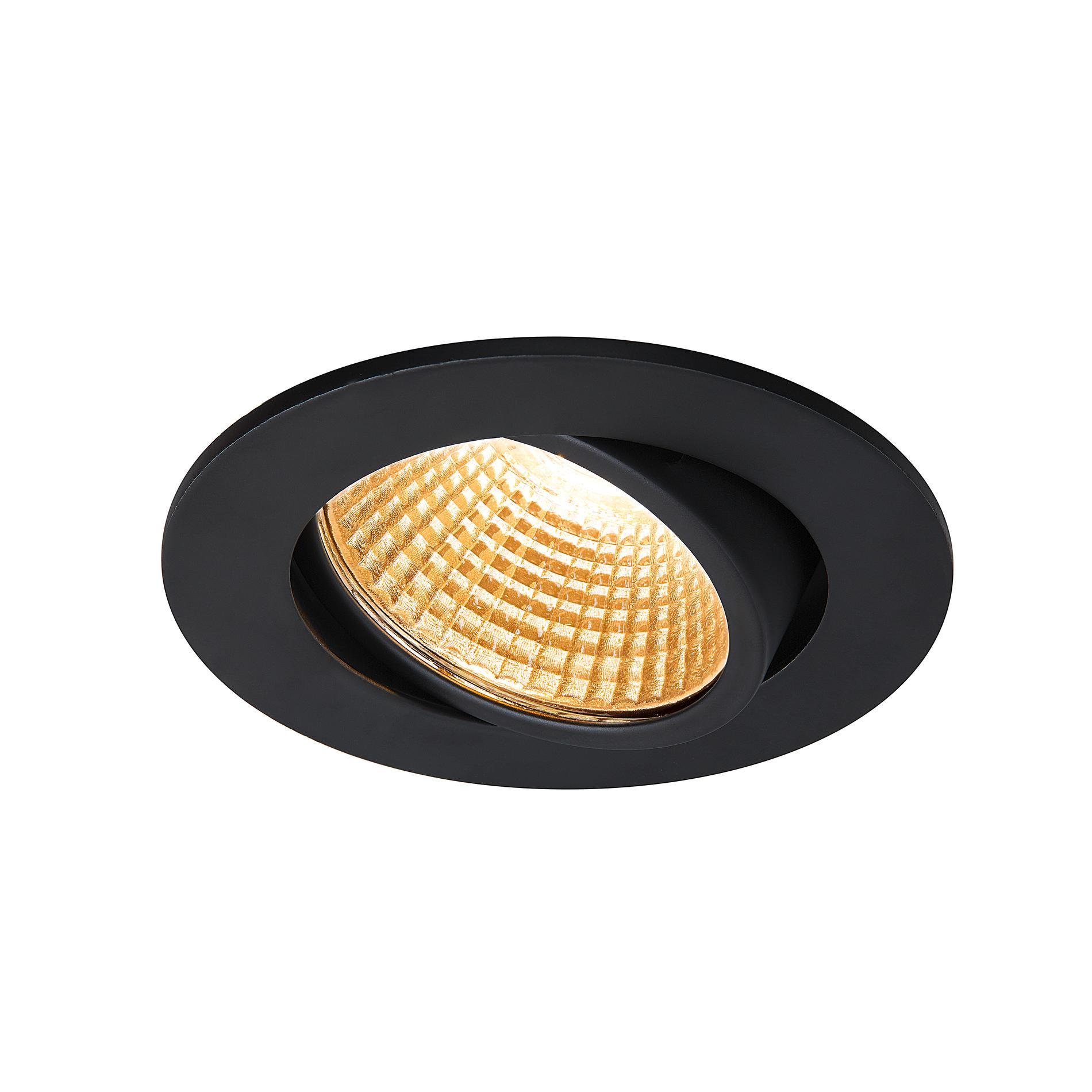 SLV new tria 68 I CS DL black round 270 inbouwspot voor laag plafond 35x82cm - 300lm - 5.3W - 2700K