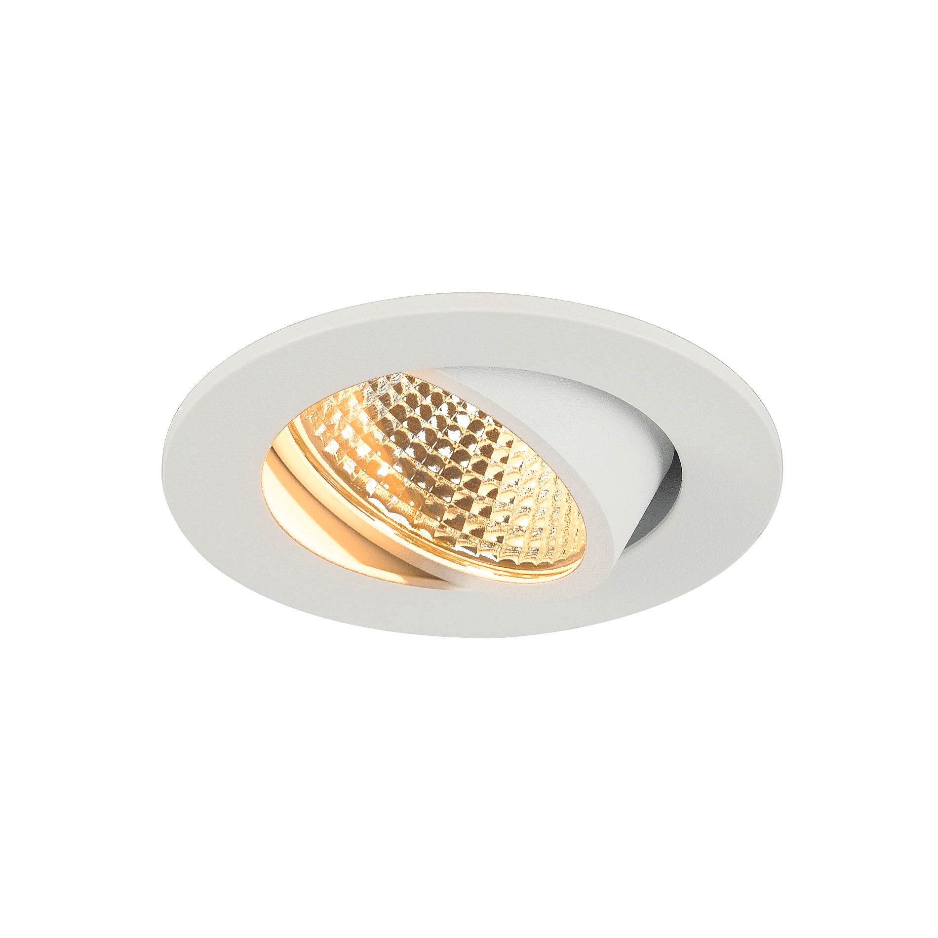 SLV new tria 68 I CS DL white round inbouwspot voor laag plafond 33x82cm - 300lm - 5.3W - 2700K -
