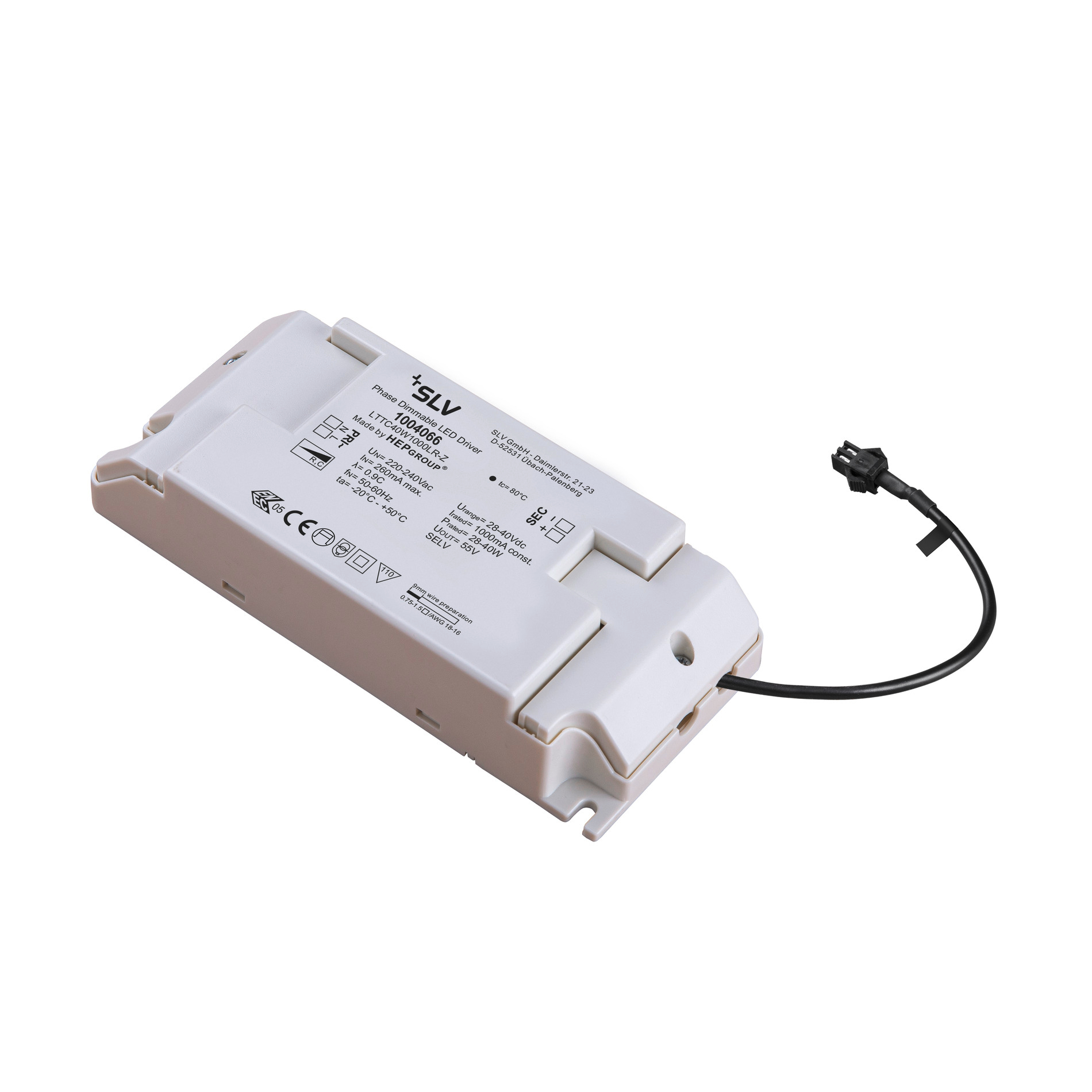 SLV SLV LED Driver 28 40W 1000mA PHASE 15x40cm - IP20