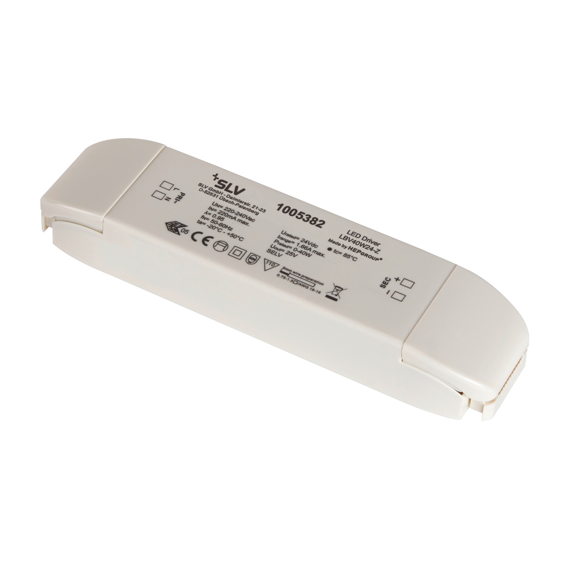 SLV SLV LED power supply 18x45cm - 40W - 24V - IP20