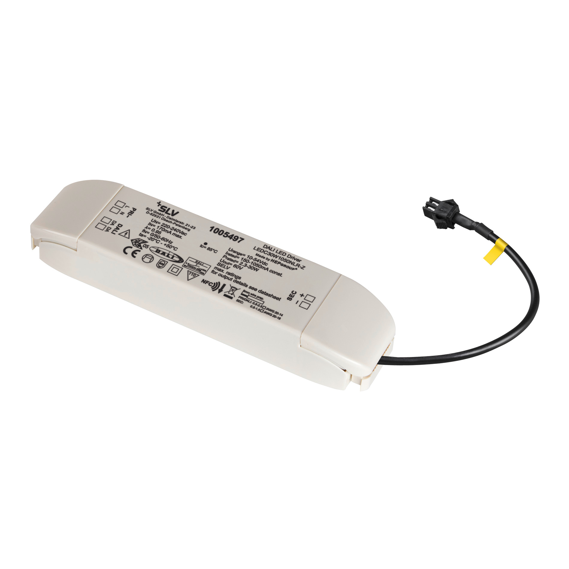 SLV SLV Led-driver 200 mA 13,5W DALI dimbaar Quick Connector 18x45cm - IP20