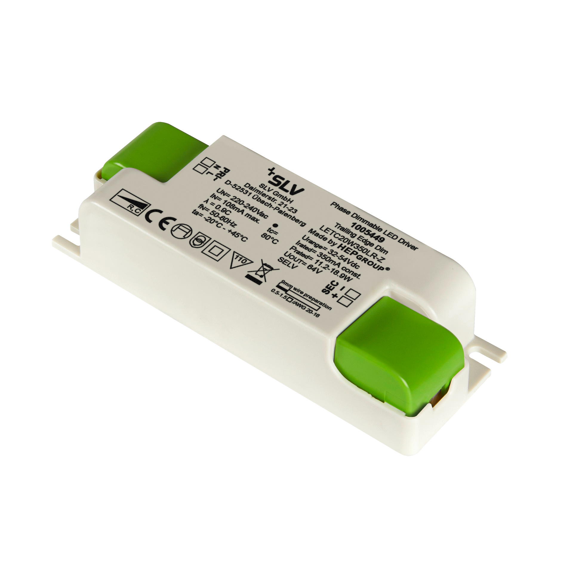 SLV SLV LED driver 20W 350mA PHASE 12x41cm - IP20