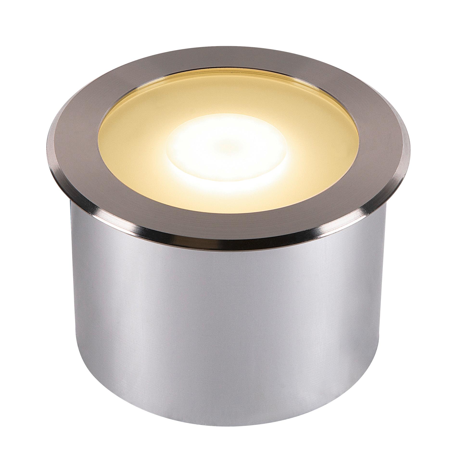 SLV dasar FLAT round 120 EL RVS 4K LED grondspot - 520lm - 7W - 4000K - IP65 - 80x12cm