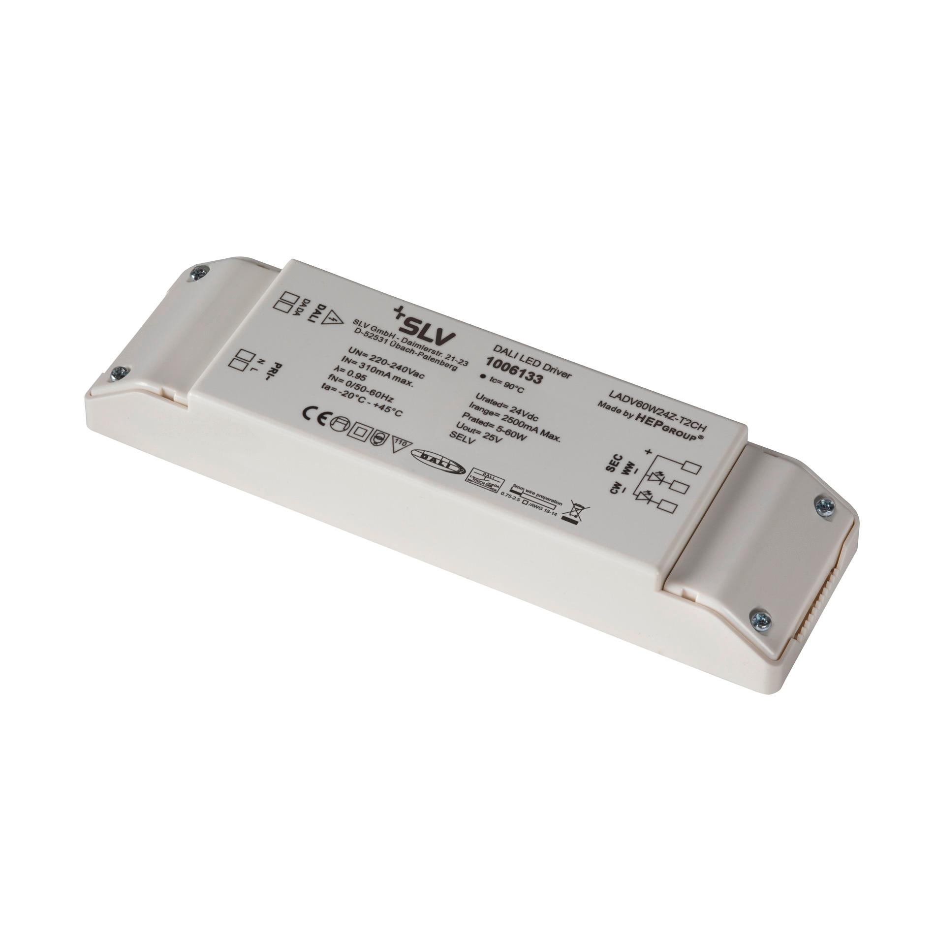 SLV LED power supply 60W DALI 24V 2 cha 20x58cm - IP20