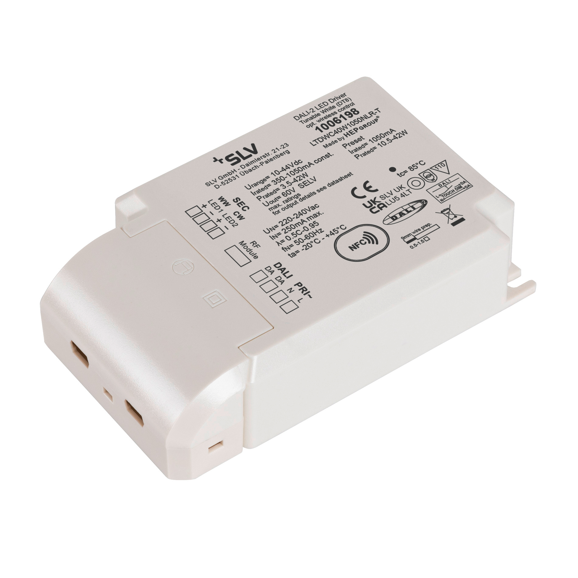 SLV SLV Led driver 1050 mA 40 W DALI CCT tu 12x79cm - IP20