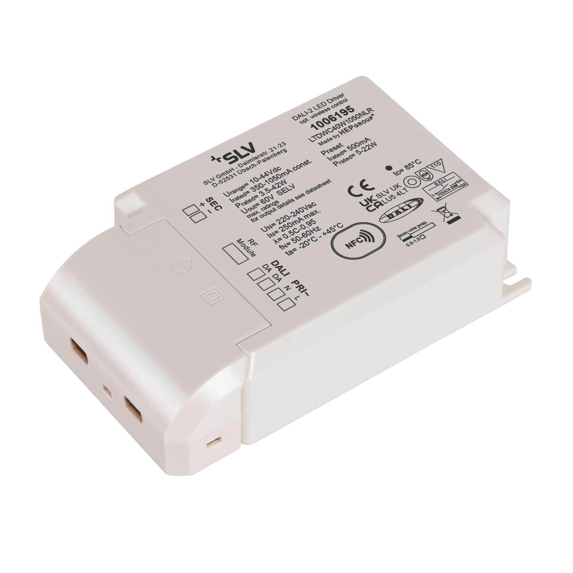 SLV LED-DRIVER DAL D zubehör (universal) LED driver 500mA 40W DALI RF option 12x79cm - IP20