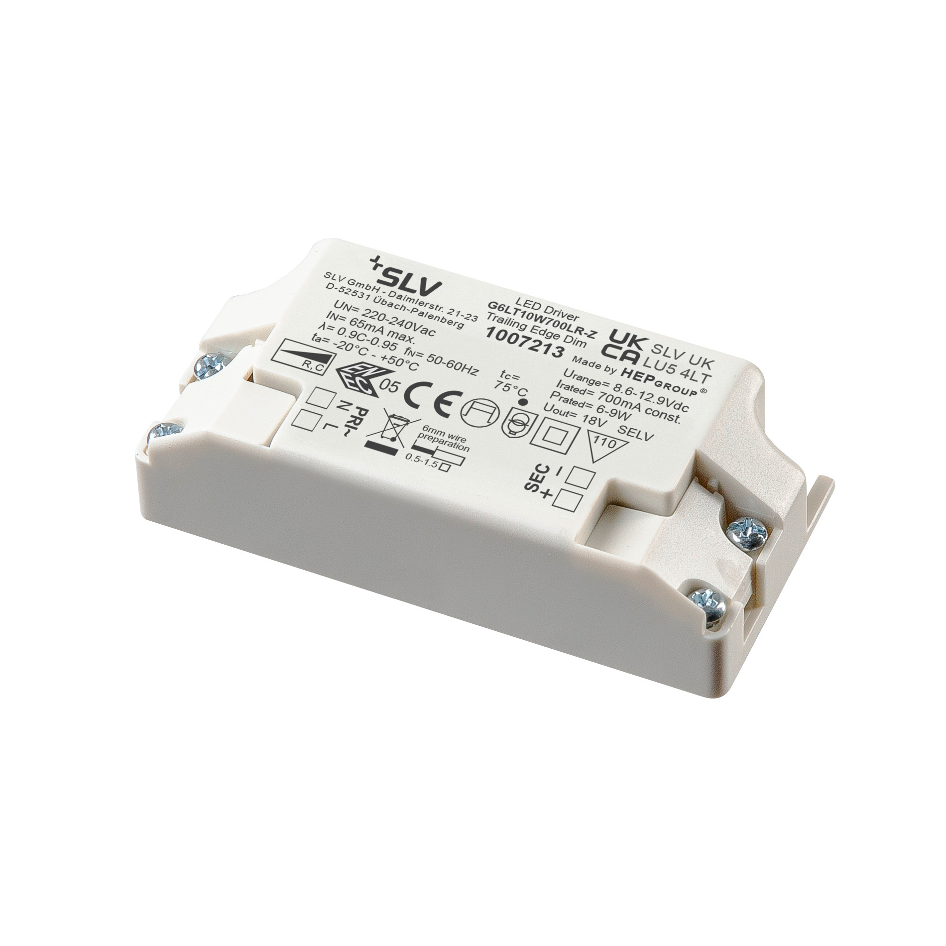 SLV SLV LED Driver 10W 700mA PHASE dimbaar - IP20