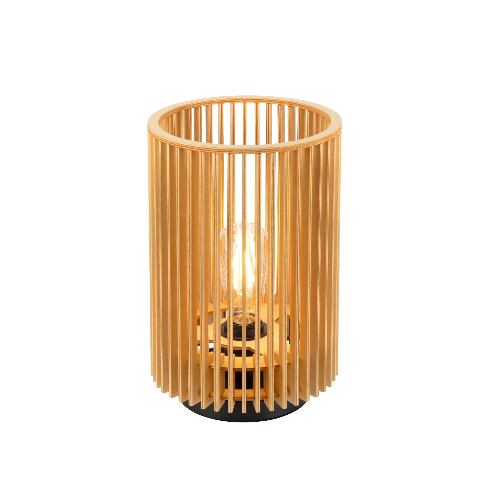 SLV SLV WUD TL, E27, tafellamp, cilindrisch, 1 x max. 40 W, natur