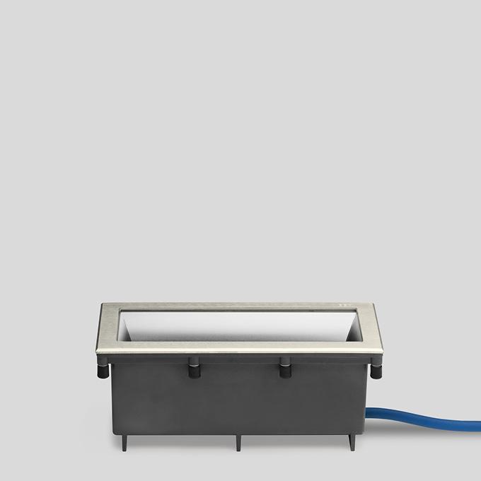 BEGA Grondinbouwarmatuur edelstaal 12x24cm - 735lm - 6.7W - 3000K - IP67