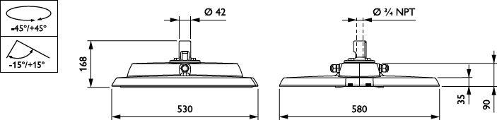 Philips DigiStreet Catenary LED Straat- en pleinverlichtingsarm. 38W 6400lm 4000K