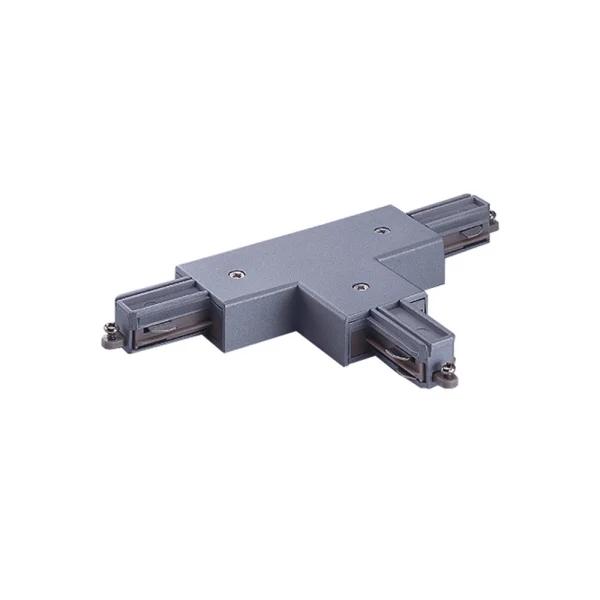 Lumiparts T-stuk 1-fase aarde rechts zilvergrijs