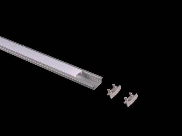 Lumiparts Lumiparts Alupro Curve eindkap gesloten voor profiel 2m inbouw 8mm