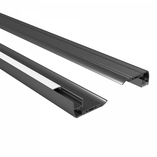Lumiparts Alupro Plus Stairs R profiel + afscherming PC opaal opbouw 2m foto 1