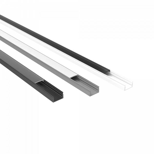 Lumiparts Alupro Curve profiel aluminium 2m opbouw 8mm zwart foto 1