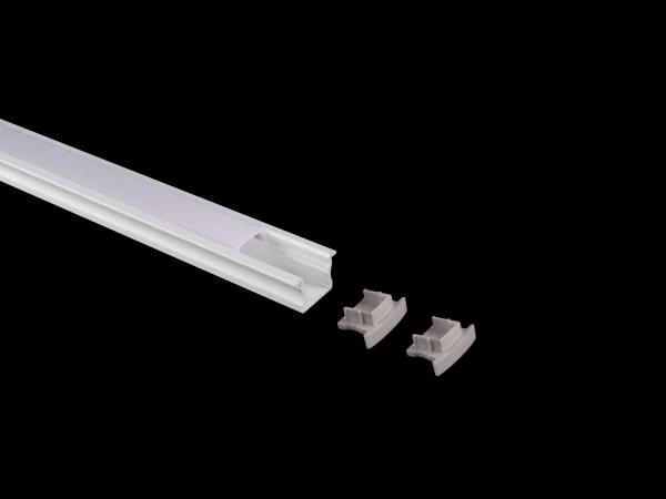 Lumiparts Alupro Curve eindkap gesloten voor profiel 2m inbouw 15mm zwart