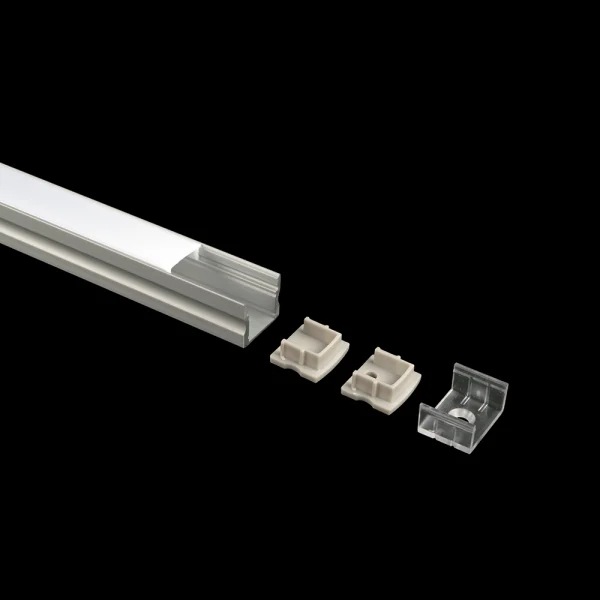 Lumiparts Lumiparts Alupro Curve eindkap gesloten voor profiel 2m opbouw 8mm zwart