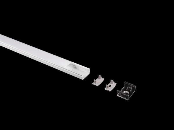 Lumiparts Alupro Curve eindkap open voor profiel 2m opbouw 8mm wit foto 1