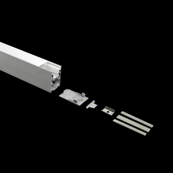 Lumiparts Alupro Plus XLH eindkap wit gegoten, gesloten (2 stuks) voor profiel opbouw wit