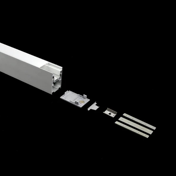 Lumiparts Alupro Plus XLH eindkap wit gegoten, gesloten (2 stuks) voor profiel opbouw wit foto 1
