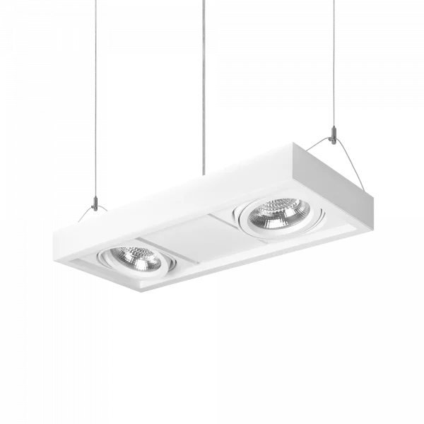 Lumiparts Asta Pendant 2-voudig 1-lichts grijs 840 3456lm 38° driver 27W pendel