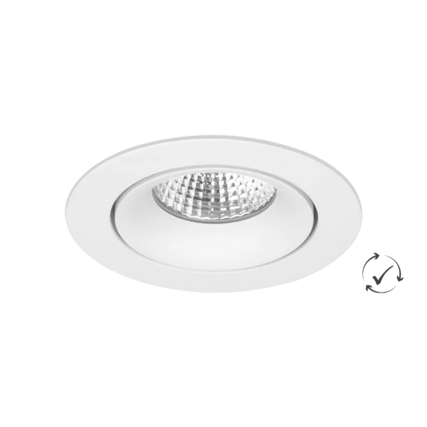 Lumiparts Etage rond kantelbaar verdiept wit 9W 927 700lm 38° QC foto 1