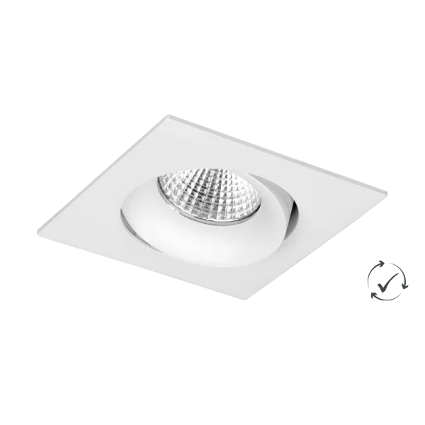 Lumiparts Lumiparts Etage vierkant kantelbaar wit 9W 930 740lm 38° TRIAC QC