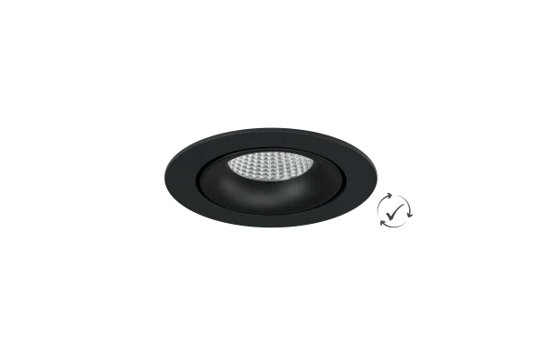 Lumiparts Lumiparts Etage rond kantelbaar verdiept zwart 6W 930 518lm 38° TRIAC QC