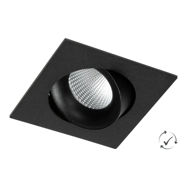 Lumiparts Etage vierkant kantelbaar zwart 927 700lm 38° 9W DALI