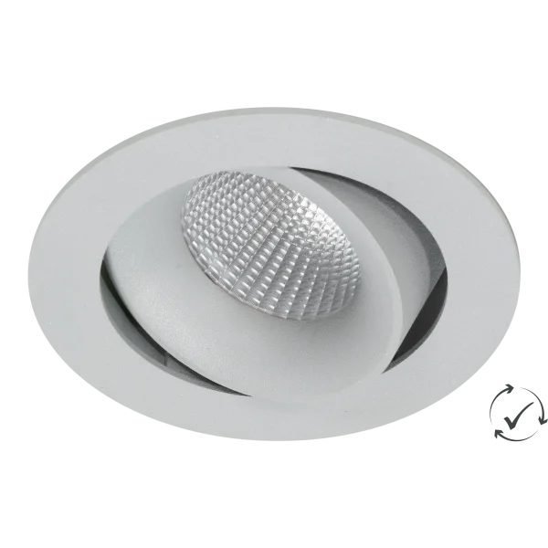 Lumiparts Etage rond kantelbaar verdiept grijs 9W 930 740lm 38° DALI