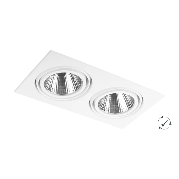 Lumiparts Exo vierkant 2-Lichts wit 830 2112lm 36° 19W DALI