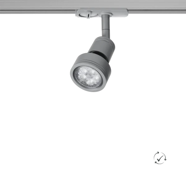 Lumiparts Lumiparts Common Two GZ10 50W zilvergrijs met 1-F adaptor
