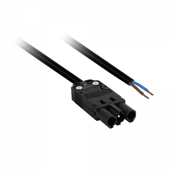 Lumiparts Lumiparts Lupa-con Aansluitsnoer 2x 1 0,5m male zwart ultrasoon verdicht