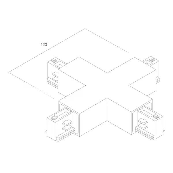 Lumiparts Ivela 7657-10-W30 Kruisstuk 3-fase V zwart