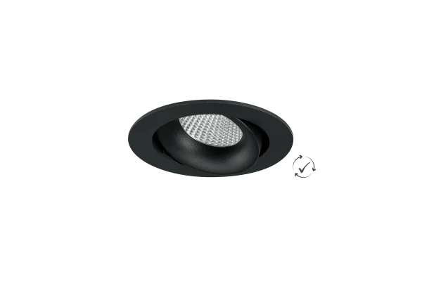 Lumiparts Etage Rond inbouwspot zwart kantelbaar verdiept 2700K zaagmaat 83 mm foto 1
