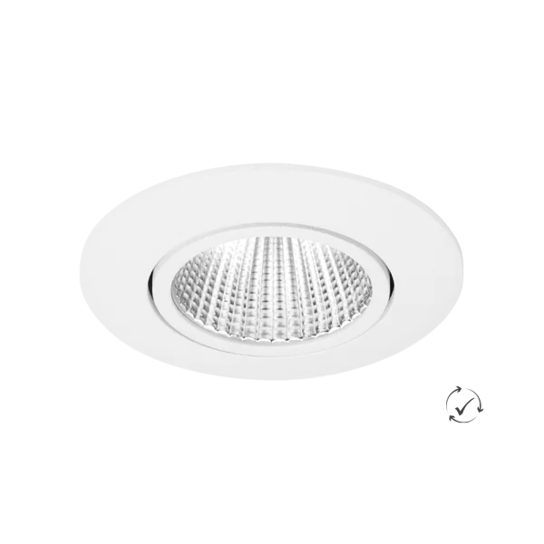 Lumiparts Cuckoo inbouwspot rond kantelbaar D2W wit 8,4W TRIAC 1800-3000K CRI>90 550lm 38° QC