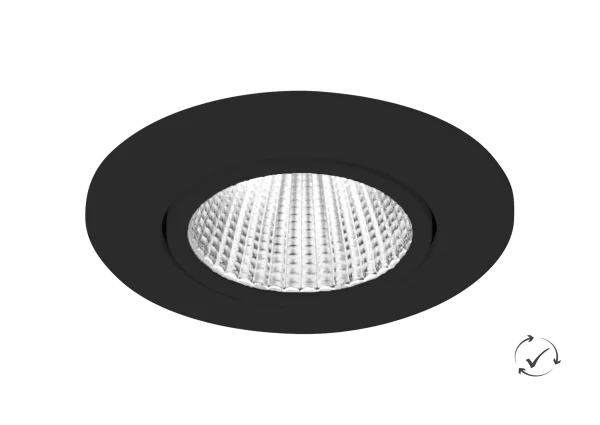 Lumiparts Cuckoo inbouwspot rond kantelbaar D2W zwart 8,4W TRIAC 1800-3000K CRI>90 550lm 38° QC