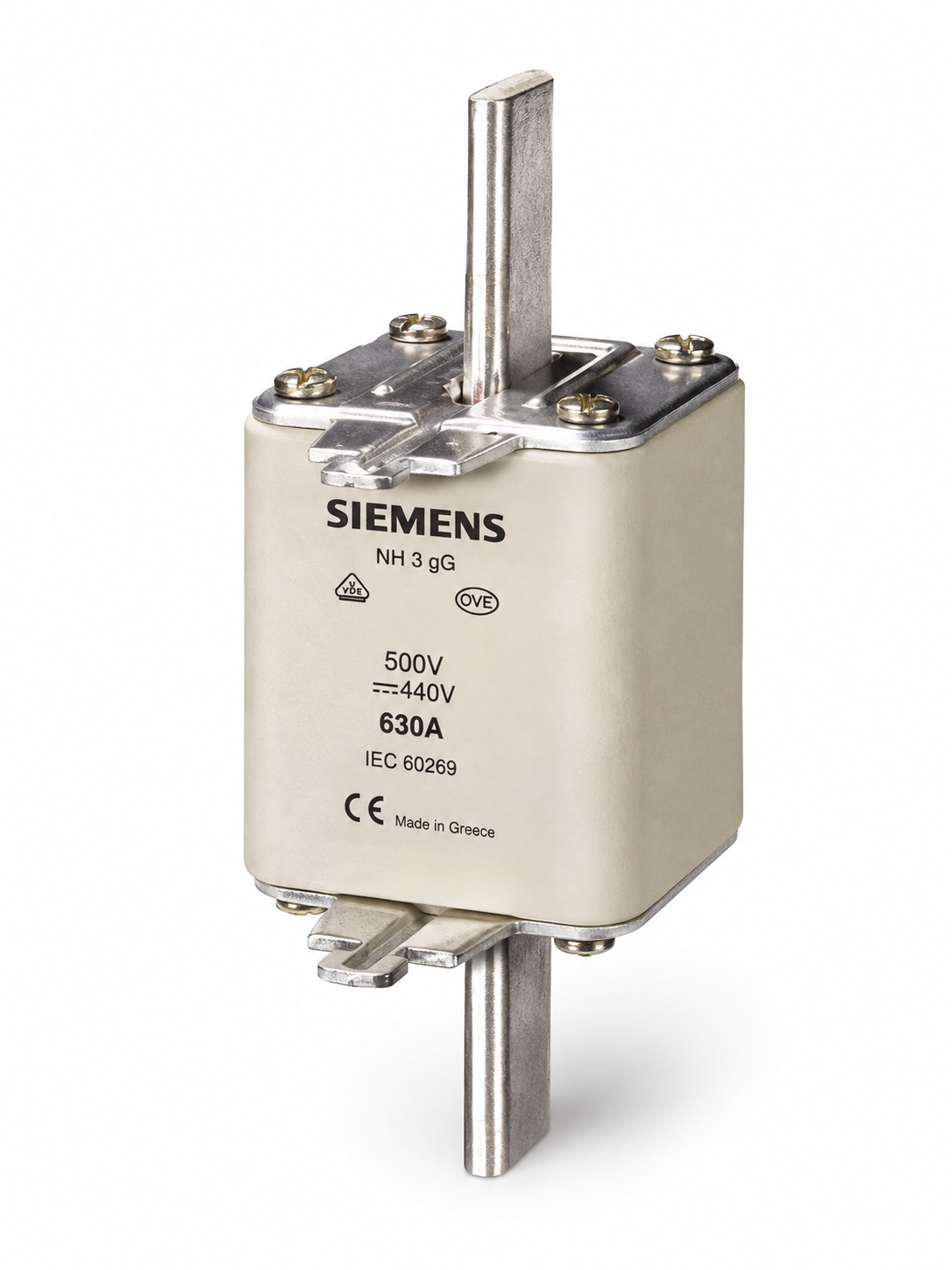 Siemens Siemens 3NA3372 NH3 Smeltpatroon 630A 500V AC / 440V DC gG/gL Meszekering