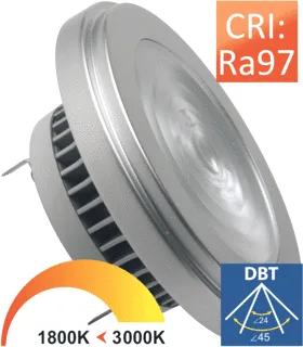 Megaman Dim to warm LED-lamp 12W 920-970lm 1800-3000K G53 AR111 DTW DC36V