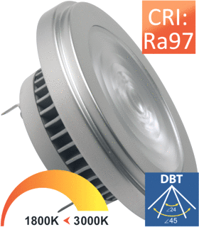 Megaman Megaman Dim to warm LED-lamp 12W 920-970lm 1800-3000K G53 AR111 DTW DC36V